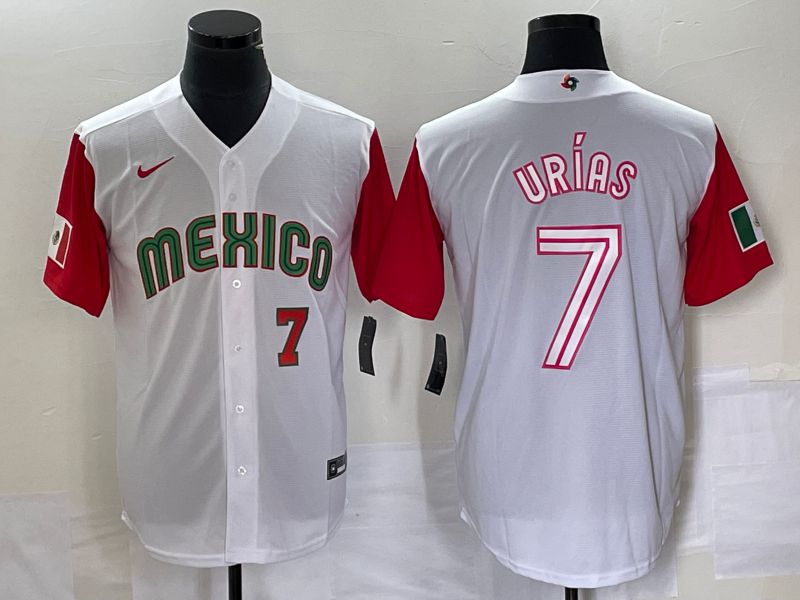 Men 2023 World Cub Mexico #7 Urias White white Nike MLB Jersey20->more jerseys->MLB Jersey